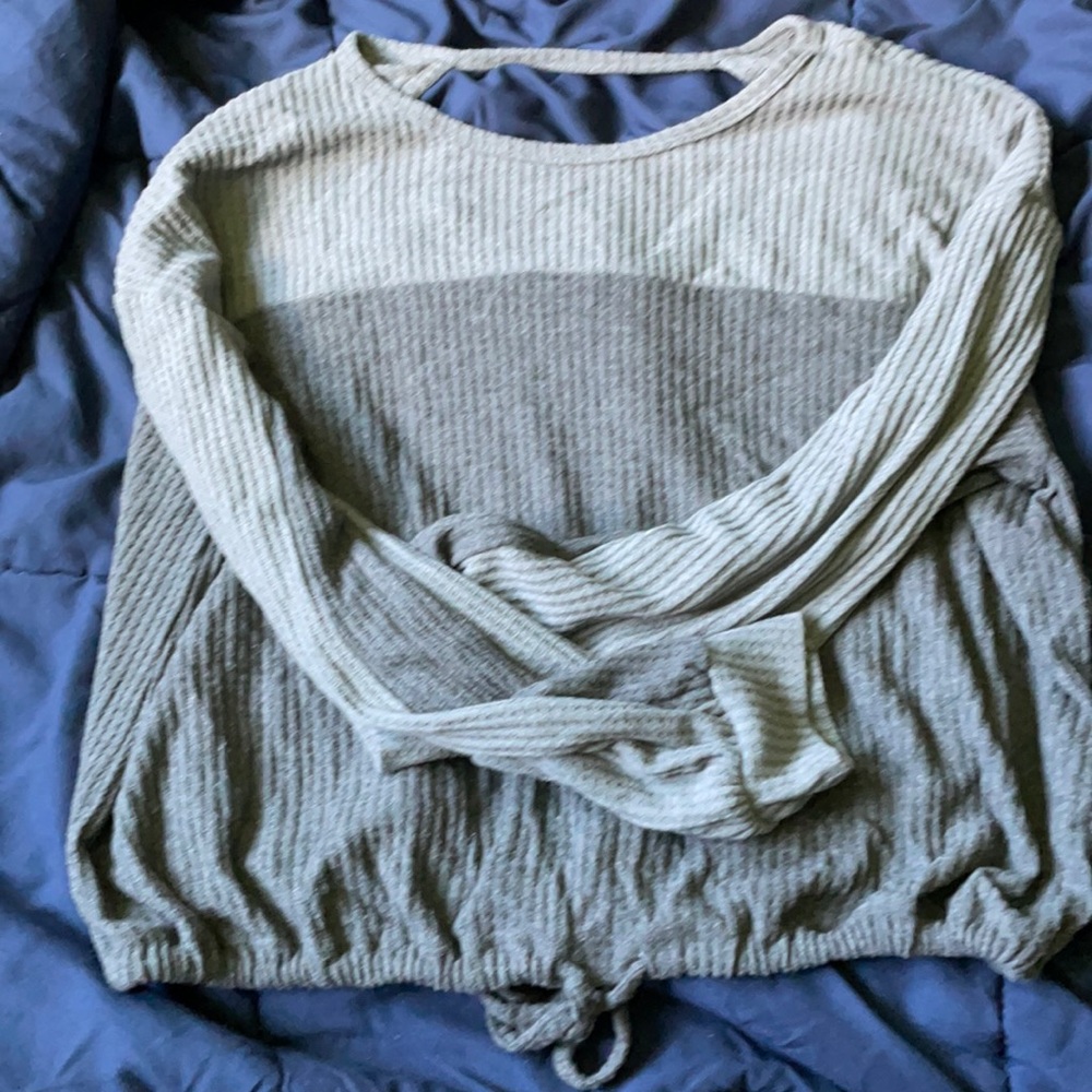 Color block grey sweater